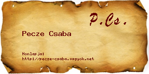 Pecze Csaba névjegykártya